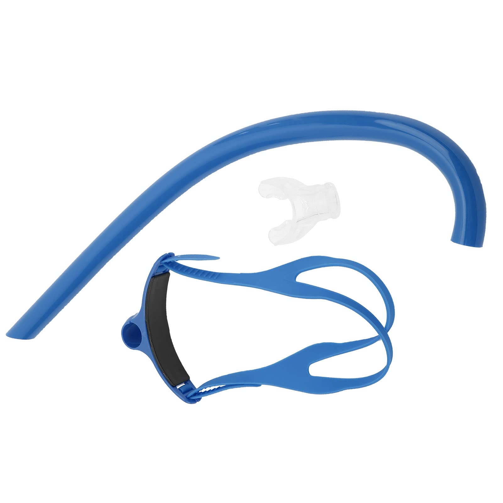 Joyzan Snorkel de Natacion Frontal, Esnórquel Montaje Frontals con Silicona Tubo Natacións Central Piscina Tubos Buceo Nadar Accesorios Boquilla Equipo Respiración para Entrenamiento Natación (Azul)