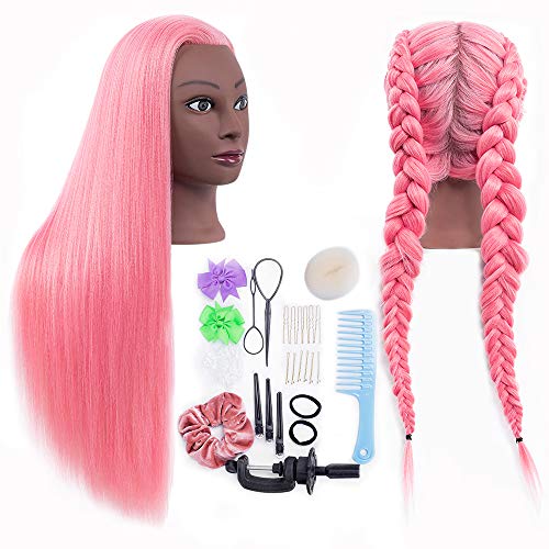 Afro Mannequin Head Model Training Head Manikin Cosmetology Doll Head Girls Dress Up Combs Hair Braiding Toys with Hair Accessories ESL192W