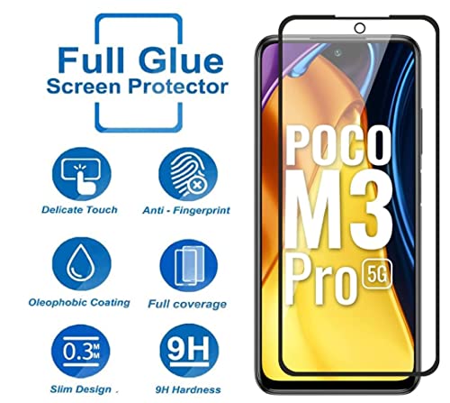 Image of VYOMA Military-Grade Gorilla Tempered Glass for Redmi Note 10 / 10s / Poco M3 Pro 5G (Black) Edge to Edge Full Screen Coverage | Scratch Resistant | Easy Installation Kit | Screen Protector for Smartphone | Bubble-Free | Ultra Clear HD Glass | Oleophobic Coating | Pack of 1