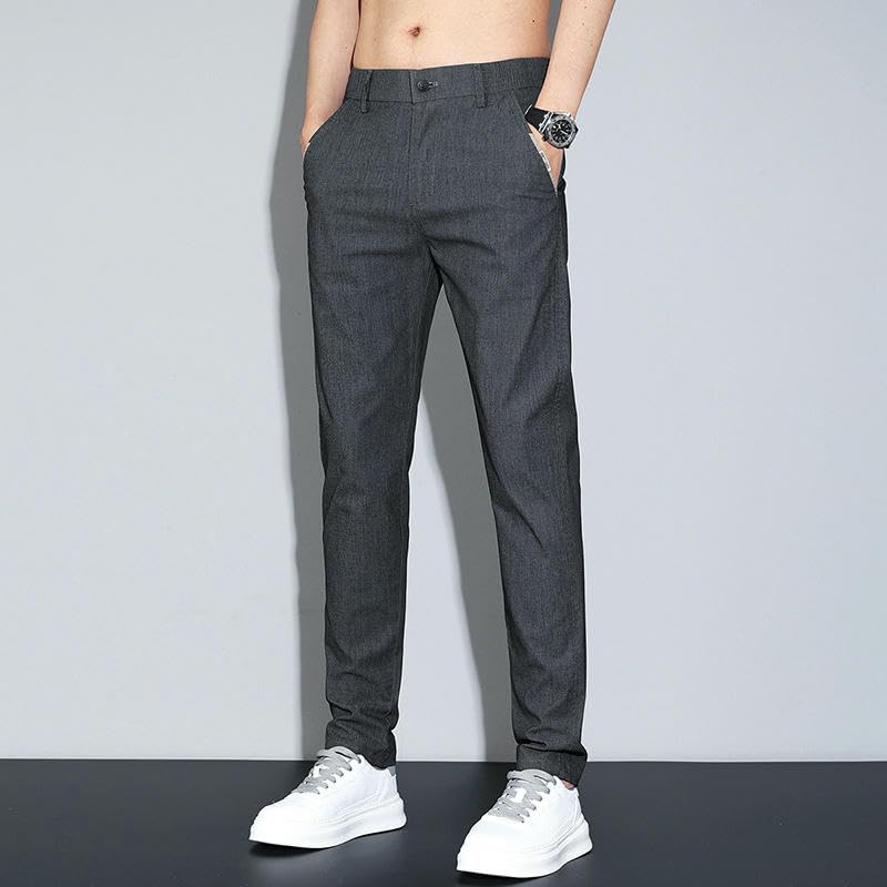 Men's Summer Thin Ice Silk Straight Trendy Business Loose Casual Pants2