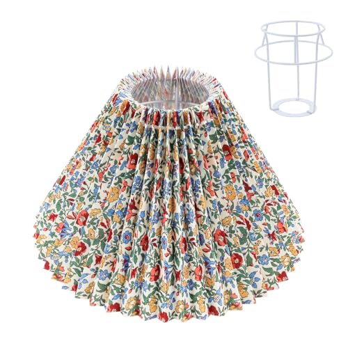 Artmitz Juego de 2 pantallas de lámpara, Pantallas de repuesto para lámparas de mesa, de pie y de noche. Pantallas clásicas de tela tipo tambor. Fácil montaje(8x21x12cm)