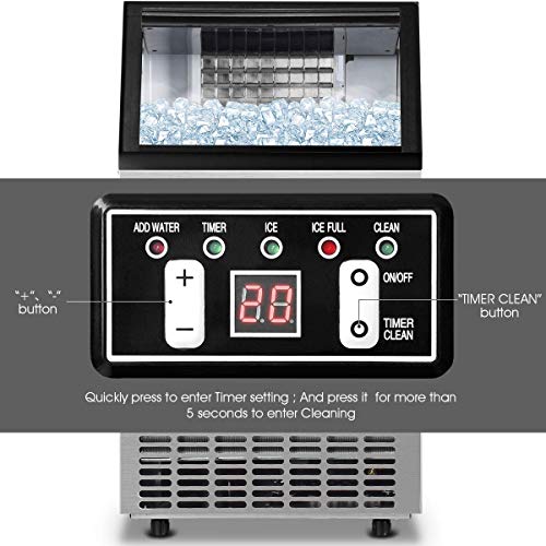 Máquina Comercial de Hielo de Acero Inoxidable 33lbs miniatura 6