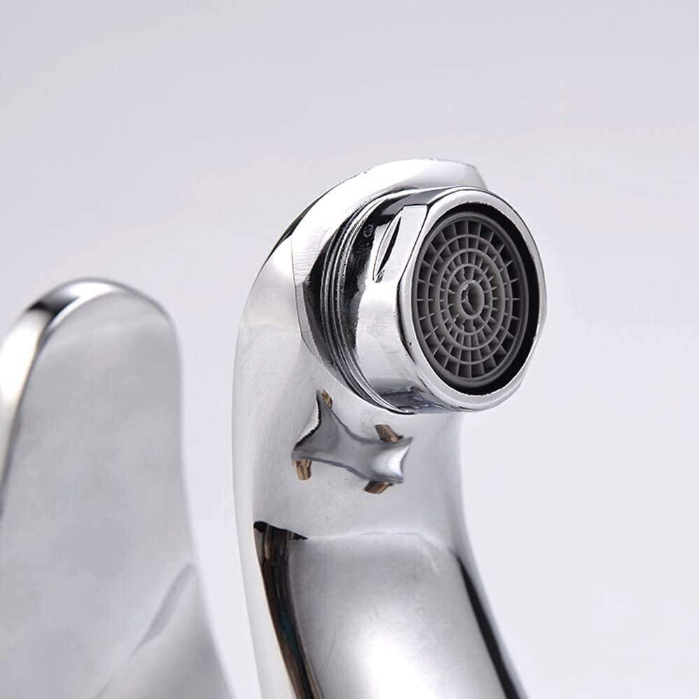 Grifos de Cocina Grifo (Agua) Grifo ； Grifo ； Bibcock Fregadero de baño de latón de Moda Grifo Monomando de Doble manija Grifos de Lavabo de baño frío y Caliente de Cobre Completo Moderno Grifos