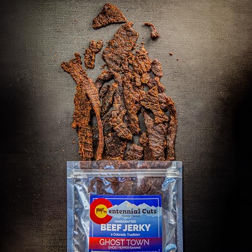 Image of Centennial Cuts Beef Jerky - Ghost Town Ghost Pepper - High Protein, Bold Ghost Pepper Heat - 7 oz Snack