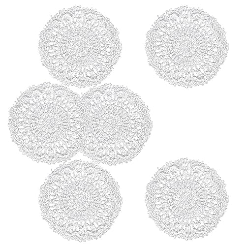 BESTonZON 6pcs Mini Lace Table Mat 1:12 Table Cover Doll House Lace Table Placemat Round Lace Crochet Doilies Miniature Tablecloth Coasters Dining Table Accessory for Kitchen