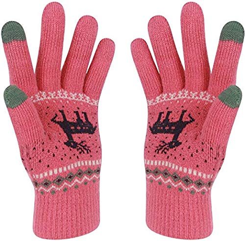 Aotlet Gants, adaptés à une utilisation sur l’écran tactile, pour hommes et femmes, imprimés de fleurs de neige, pour vous garder au chaud