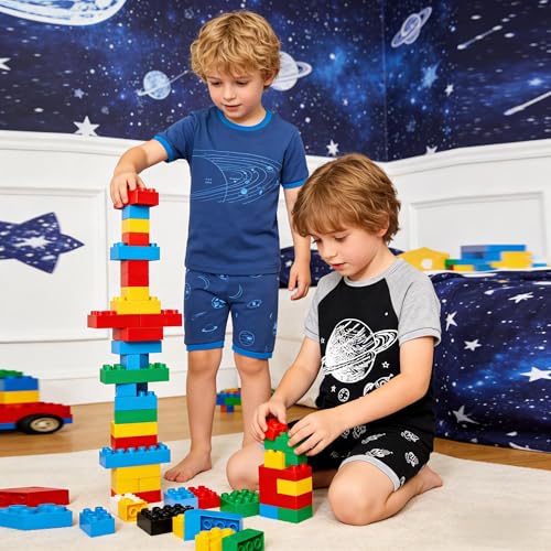 Image of KikizYe Boys Short Sleeve Pajamas Kids Summer Pjs Children Pajamas