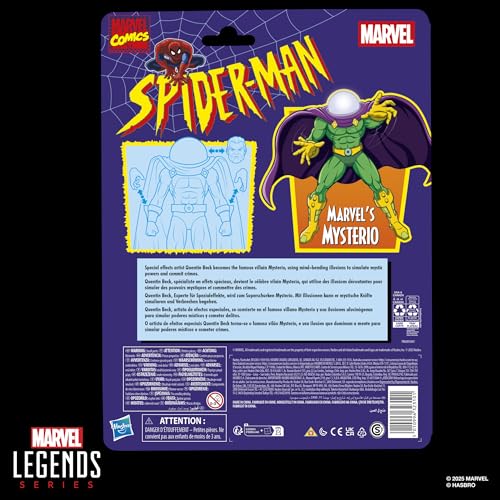 Marvel Legends Series Marvel's Mysterio, Retro Spider-Man Collectible 6-Inch Action Figure