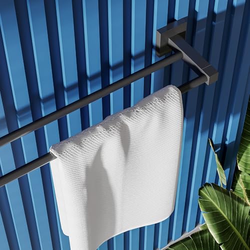 Double barre porte-serviettes de bain robuste contre la rouille murale - 4