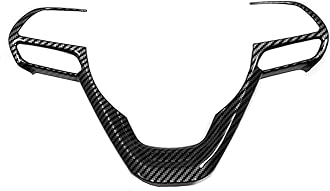 Tocatus ABS Carbon Fiber Black Steering Wheel Bezel Decorative Trim for 2014-2019 Jeep Grand Cherokee, for 2016-2020 Jeep Cherokee, 1pc