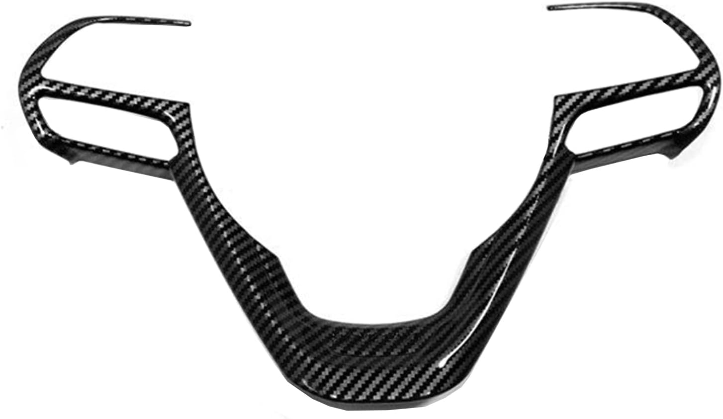 Tocatus ABS Carbon Fiber Black Steering Wheel Bezel Decorative Trim for 2014-2019 Jeep Grand Cherokee, for 2016-2020 Jeep Cherokee, 1pc