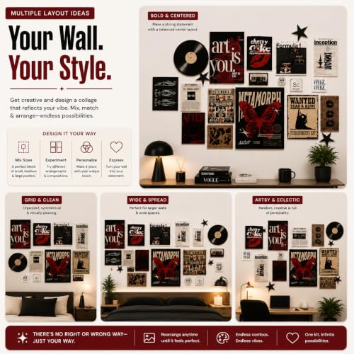 Image of Downtown Aesthetic Wall Poster for Room Decor, Modern Wakk Collage Art Print for Bedroom, Living Room, Office & Study Space, Poster for Wall for Home Decoration Wall Sticker
