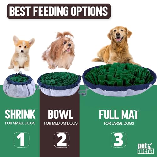 Snuffle Mat for Dogs - Adjustable Interactive Puzzle Toy for Large & Small Breed Slow Feeder for Mental Stimulation & Stress Relief Encourages Natural Foraging Ideal for Indoor & Outdoor Use