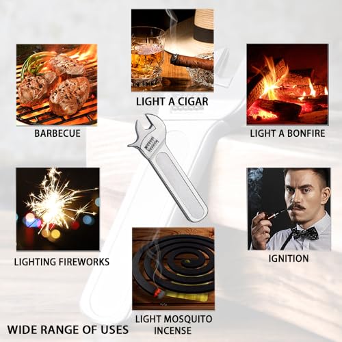 Encendedor molde llave ajustable plateado recargable miniatura 7