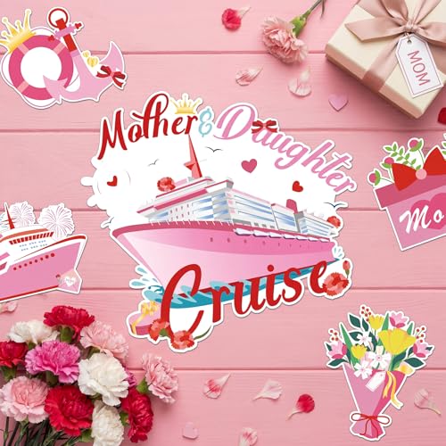 Decoración magnética para puerta crucero Madre e hija 16 piezas rosa miniatura 6