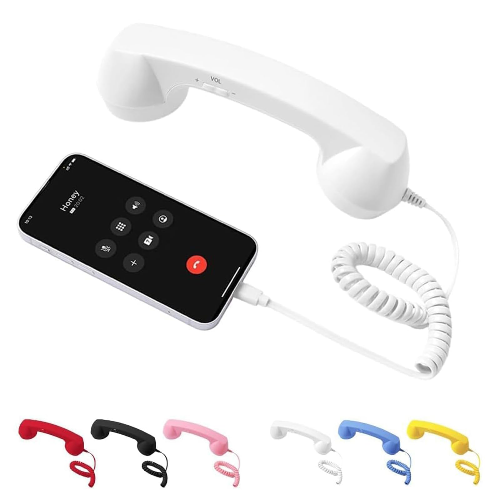Auricular de Teléfono Retro Mejorado 2026, Auricular de Teléfono Retro con Cable Tipo-C, Receptor de Teléfono Móvil Clásico con Cable Enchufable de Mano, Atrezzo de Estilo Años 90 para Fotos, para — view 10