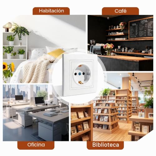 Enchufe empotrable ignífugo blanco de 1 compartimento y protección IP20 7