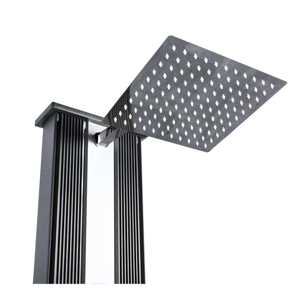 Formidra - Douche Hybride Dada Straight 40L - DS-D463NX - Douche Extérieure avec Raccords Eau Chaude/Froide, Douchette Amovible et Pomme de Douche Anti-calcaire - Anthracite Aluminium - 32.4x14x228cm