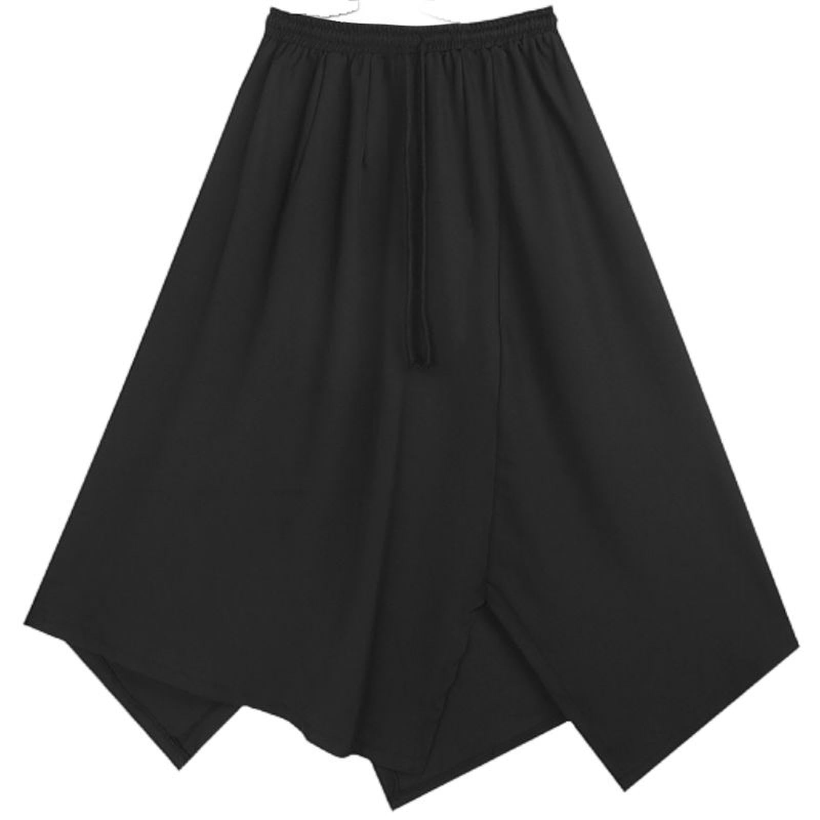 Pantaloni Gonna da Uomo dal Design Estivo dal Design Regolare Pantaloni Corti con Gonna per Giovani Uomini e Donne - Nero - 37