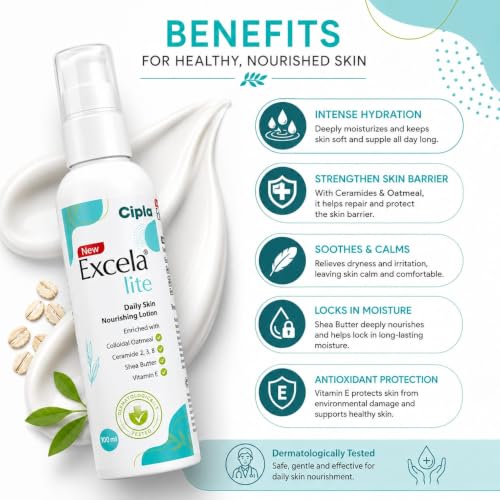 Image of Excela lite Daily Skin Nourishing Lotion By Grow Key With Shea Butter & Vitamin E,100 ml