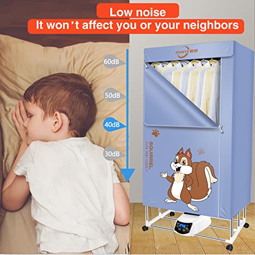 Foldable Clothes Dryer Portable Apartment Laundry Drying Rack Remote Control Low Noise 1600W-1.6Meters for RV Camping Home 110V