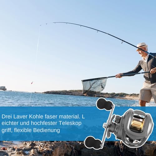 Combo de pesca con caña y carrete de fibra de carbono para aguas interiores y costa 3