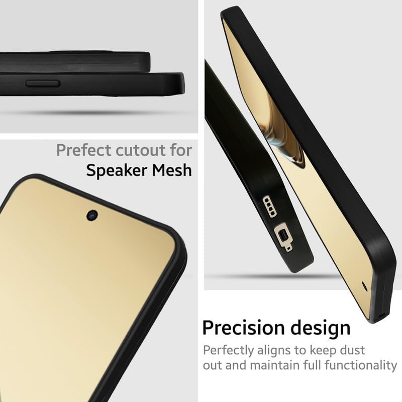 Image of Back Cover Case for Oppo A3x 5G Slim & Lightweight | Ultra-Premium Dotted Design | Camera Protection Bump | Fabric Texture Back Case CoverOppo A3x 5G (PC & TPU, Black)