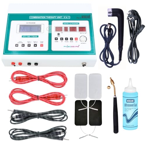 Image of Physiogears 4-in-1 Physiotherapy Machine with Ultrasound, IFT, TENS & MS Therapy | Pain Relief & Muscle Stimulation Device | Off White