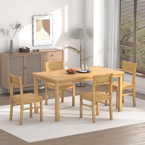 Orweiin Solid Wood Dining Table Set for 4, 43.3