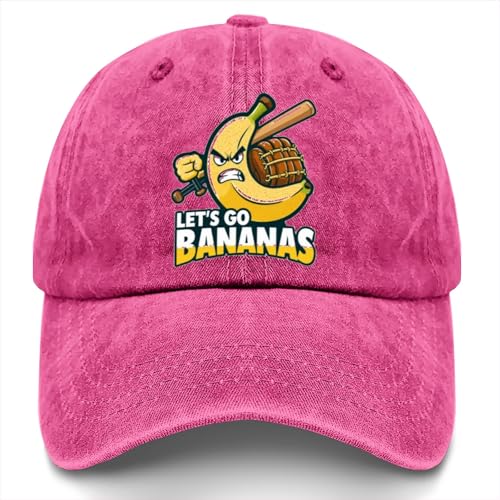 Lets Go Banana Hat for Women Soft Washed Distressed Baseball Caps
