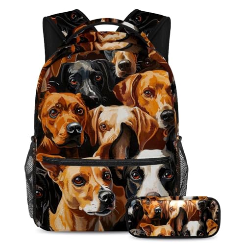 Sac à dos imprimé chiens mignons pour l'école et les sorties du weekend