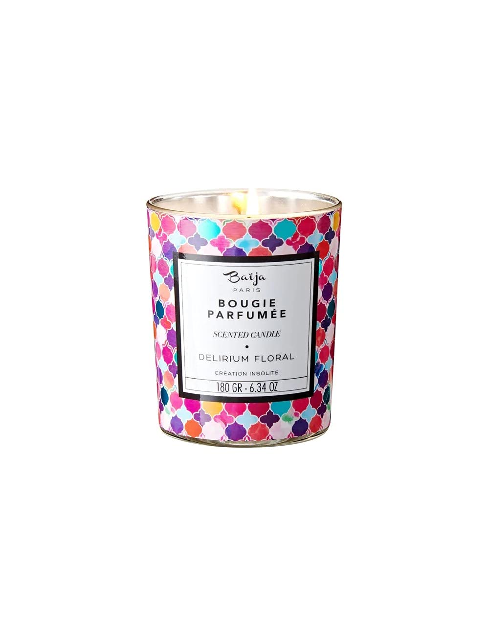 Bougie Delirium Floral Baïja 180g artisanale au parfum de Grasse