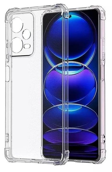 Image of BOXXO Flexible Back Cover for Mi Redmi Note 12 5G | Back Cover Transparent Clear Shockproof Case Four Corner Protection | Slim Protective Mobile Phone Cover for Mi Redmi Note 12 5G