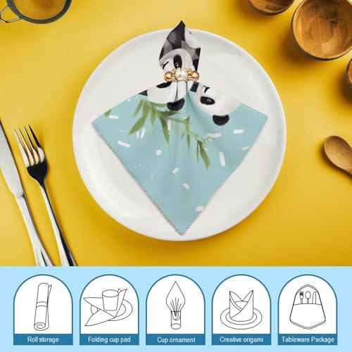 Servilletas de tela cuadradas de poliéster Floral pack 4 piezas miniatura 7