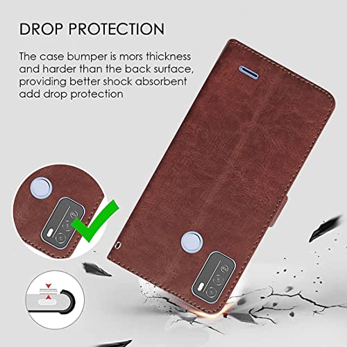 Image of Amazon Brand - Solimo Flip Leather Mobile Cover (Soft, Flexible & Kickstand Back case) Compatible for Micromax in 1b (Brown)