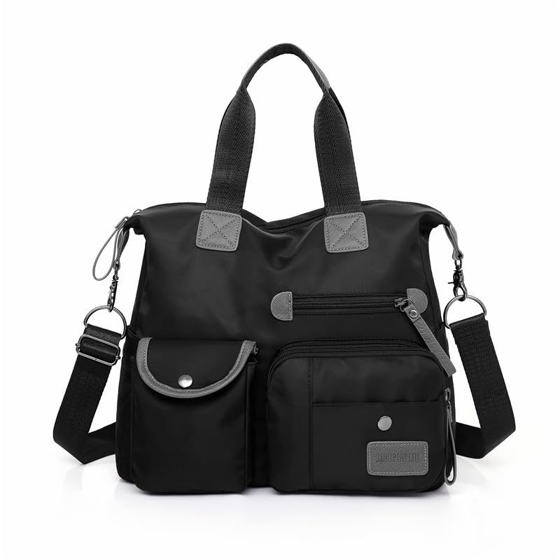 CHENXIAOHONG Bolsa Feminina Grande Estilo Universitário, Bolsa de Ombro Portátil Tipo Saco, Bolsa de Lado Feminina Espaçosa para o Dia a Dia ou Faculdade (Preto)
