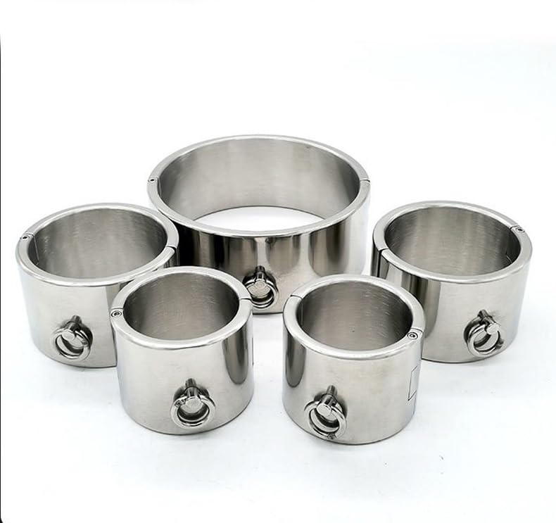Abschließbar Schwere Metall Handschellen Halsband Fetisch SM Handcuffs Sex Bondage Set BDSM Fesseln Sklave Edelstahl Fußfesseln Bett SM Sexspielzeuge Für Männer Frauen Paare