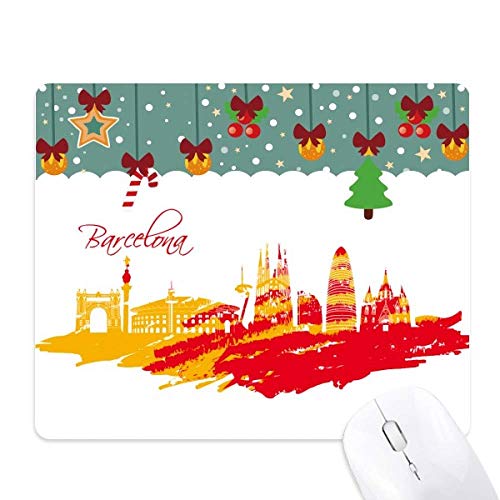 Tapis de souris Barcelone rouge et jaune en caoutchouc pour bureau