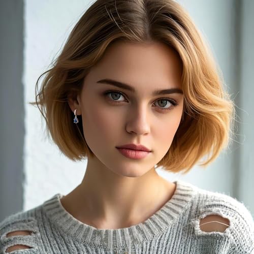 Teardrop Zircon Hoop Earrings Sterling Silver Drop Dangle Earrings for Women3