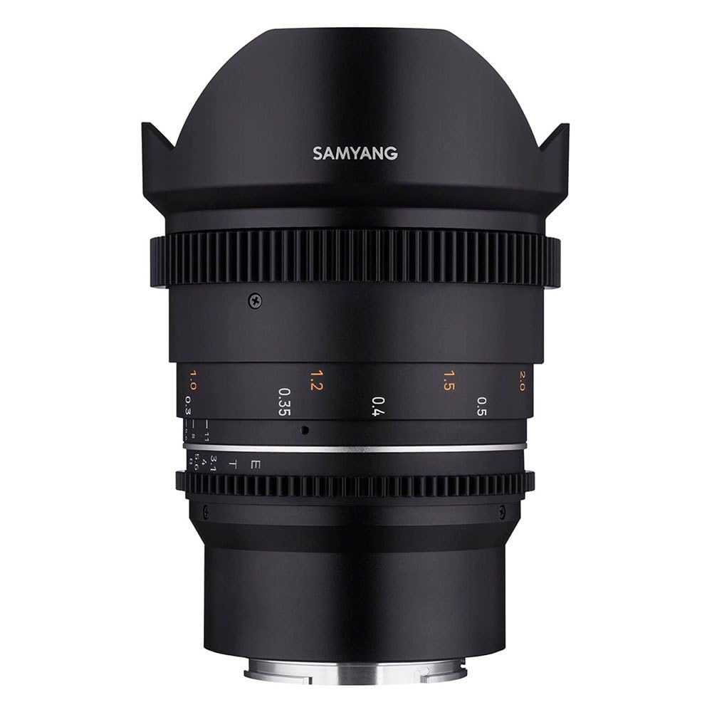 Samyang MF 14 mm T3,1 VDSLR MK2 Sony E - Obiettivo grandangolare T3,1 per Sony E Mount, 14 mm, corona dentata Follow Focus, formato completo e risoluzione APS-C 8K, nero