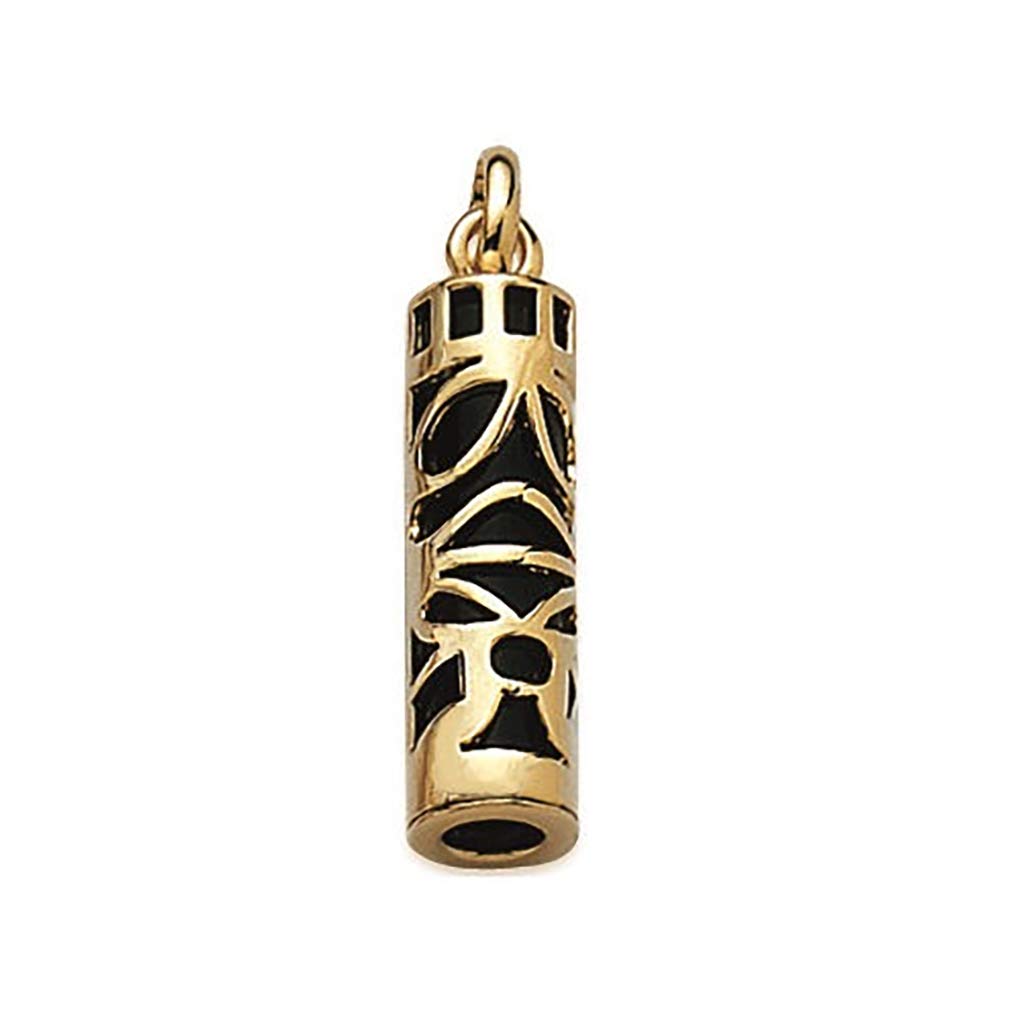 Tata Gisèle © Pendentif en Plaqué Or 18 carats - Tiki de Polynésie - Noir et Doré - Chaine en Option, Marque Francaise, Emballage Cadeau