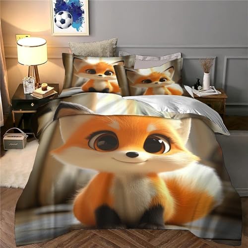 Housse de Couette Renard 3D Super King en Microfibre de Qualité