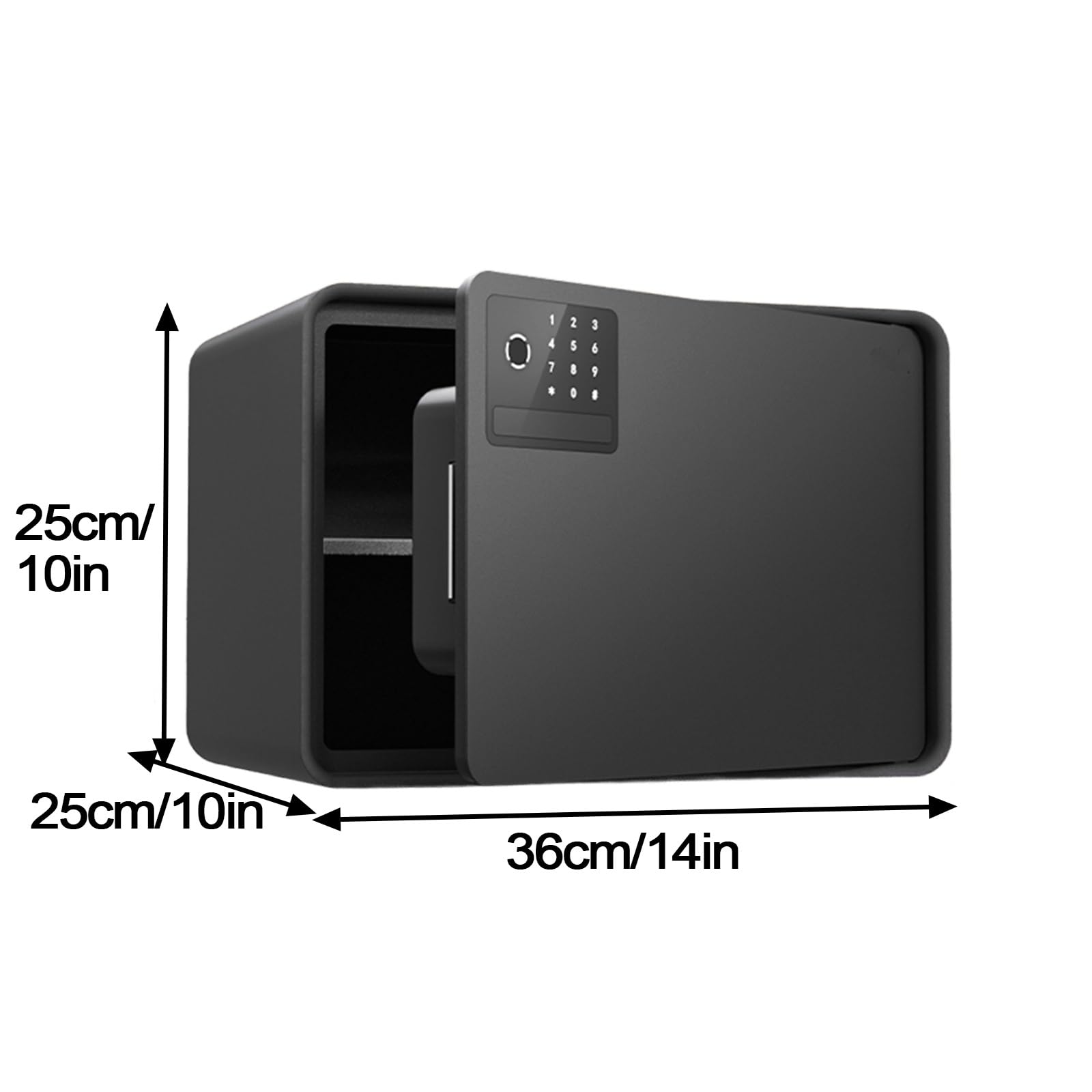 Cassetta di Sicurezza Piccola Cassaforte a Combinazione con Sensore di Impronte Digitali Interamente In Acciaio e Pannello di Controllo Intelligente A LED Safe per La Casa, L'hotel(Black)