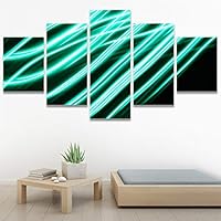 SIGNWIN 5 Panel Canvas Wall Art Abstract Brushstroke Closeup Digital Art Modern Artwork for Home Decorations Ready to Hang - 60