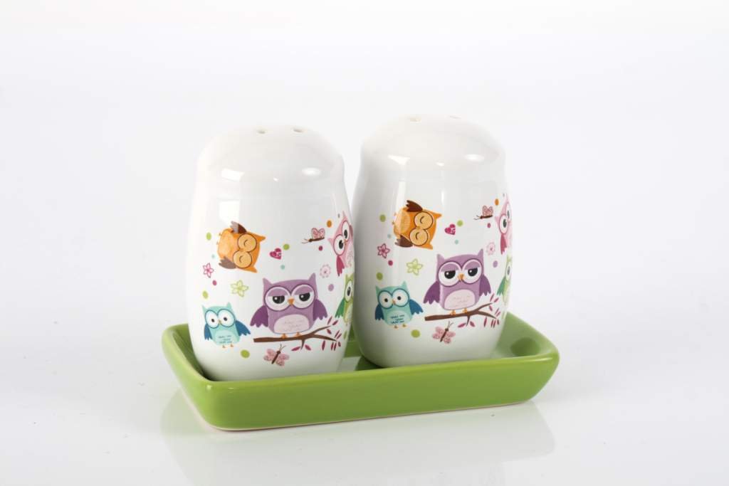 Salière poivrière hibou en céramique idée cadeau pendaison crémaillère
