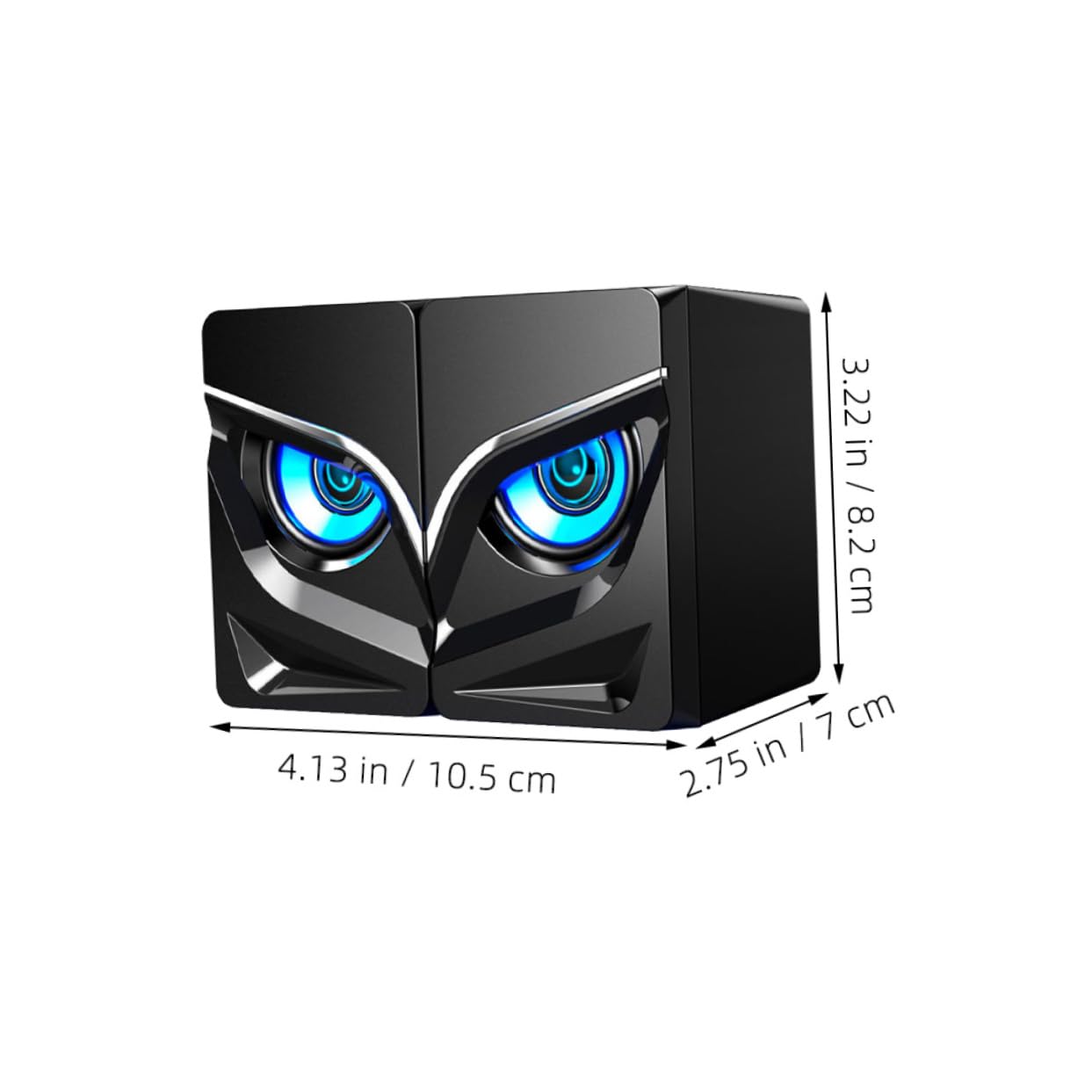 COHEALI 2Pcs USB Wired Computer Speakers with Colorful LED Lighting Sound and Compact Design for Desktop Gaming and Home Office Enhanced Bass and Interference Audio