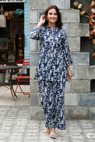 Aaryavar royal blue cotton co-ord set – image 2