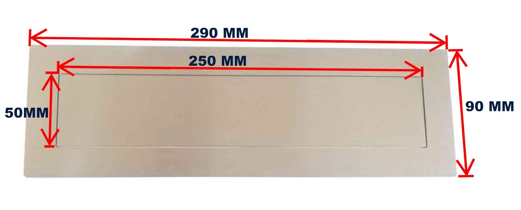 BUCA PER LETTERE BOCCHETTA FERITOIA IN ACCIAIO INOX SATINATO 240 - 290x90 MM