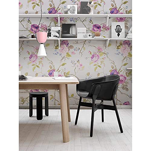 Papier peint violet roses fleurs texture pour masquer les défauts des murs - 2
