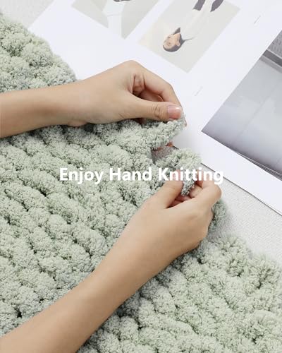 Image of Cozyful Chunky Yarn for Hand Knitting, #9 Thick Jumbo Big Chunky Yarn for Crocheting, Super Chunky Knit Blanket Yarns, Large Chunky Chenille Yarns, 8 Pack (30 yds 8 oz Each Skein), Sage Green